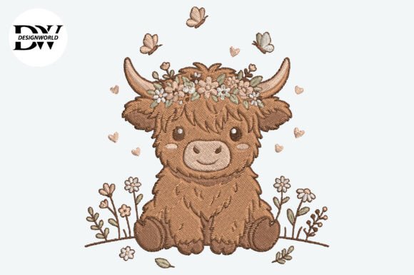 Review: Cute Baby Highland Cow Embroidery Design