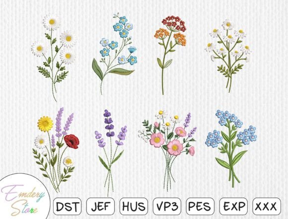Review: Wildflower Bouquet Embroidery Design Set