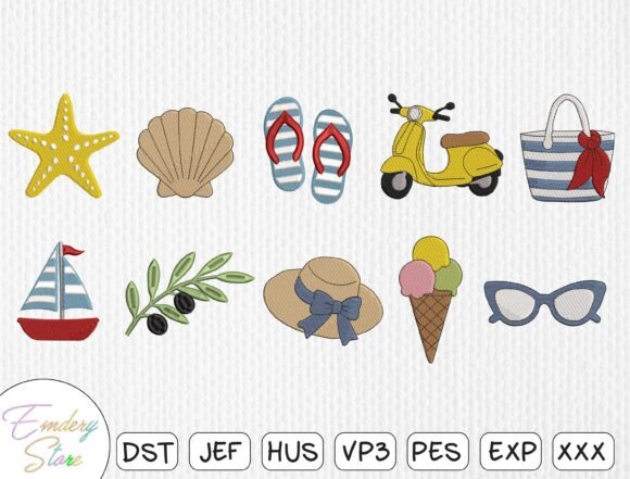 Summer Holiday Embroidery Design Set Review